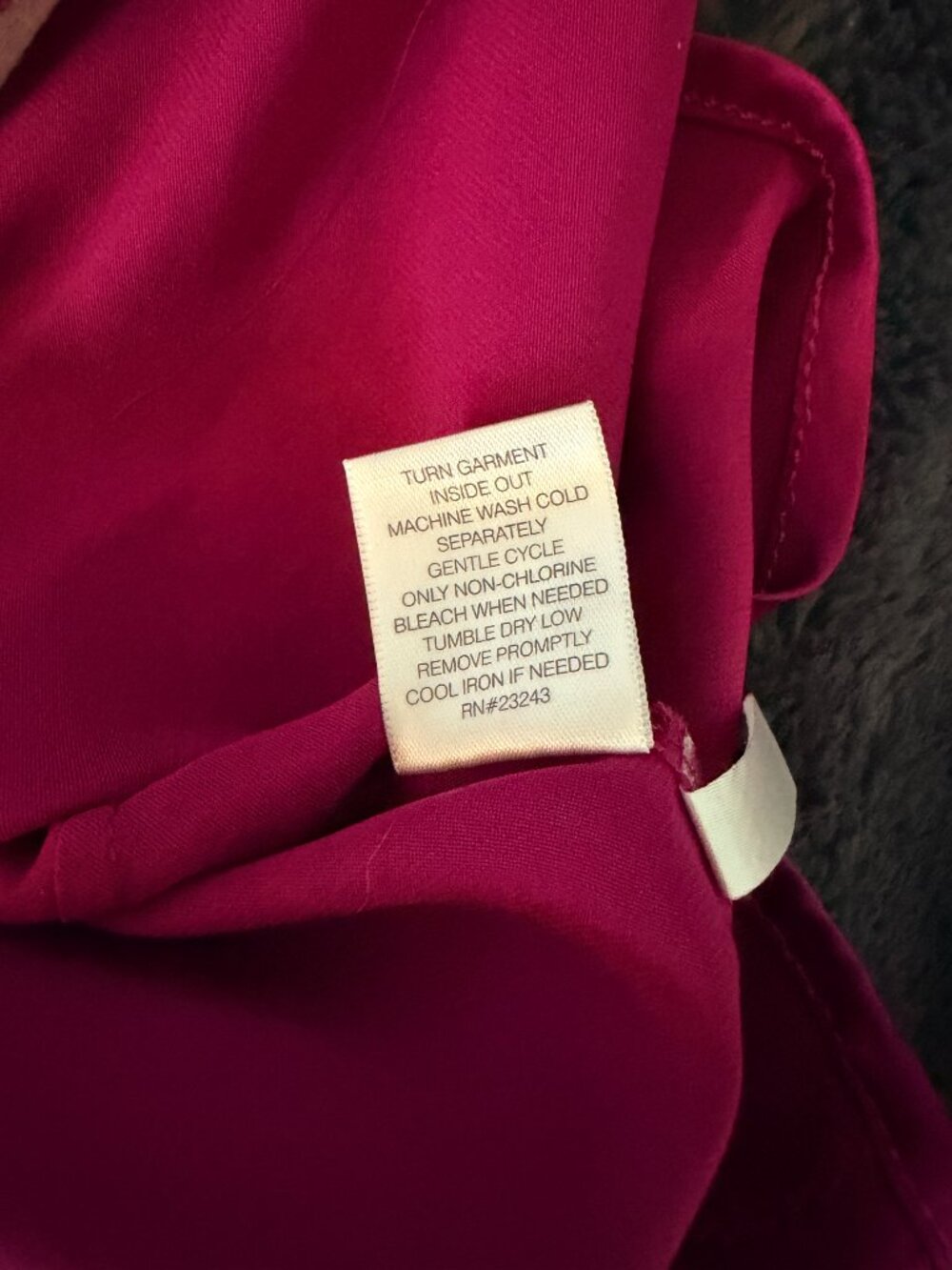Fuchsia Satin Tie Neck Blouse Womens Medium Pink Short Sleeve Career Barbiecore - Picture 10 of 12